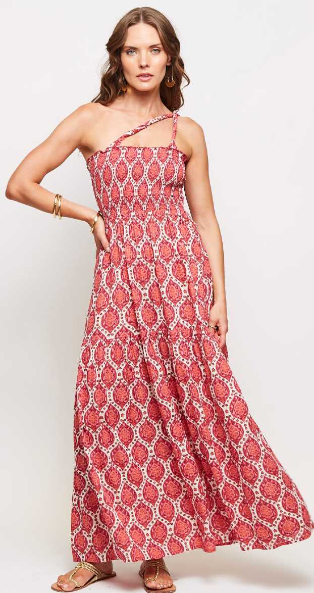 VESTIDO BARCELONA RED LEAVES