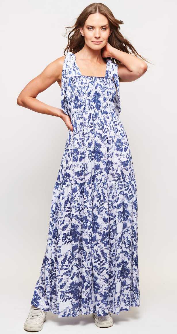 VESTIDO BARCELONA MIX FLOWER PURPLE