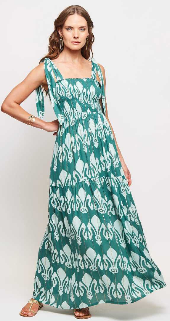 VESTIDO BARCELONA MIX GREEN SHINE