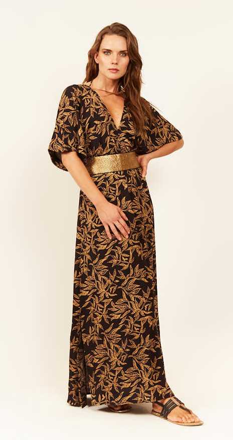 VESTIDO DREAMS GOLD FLOWER