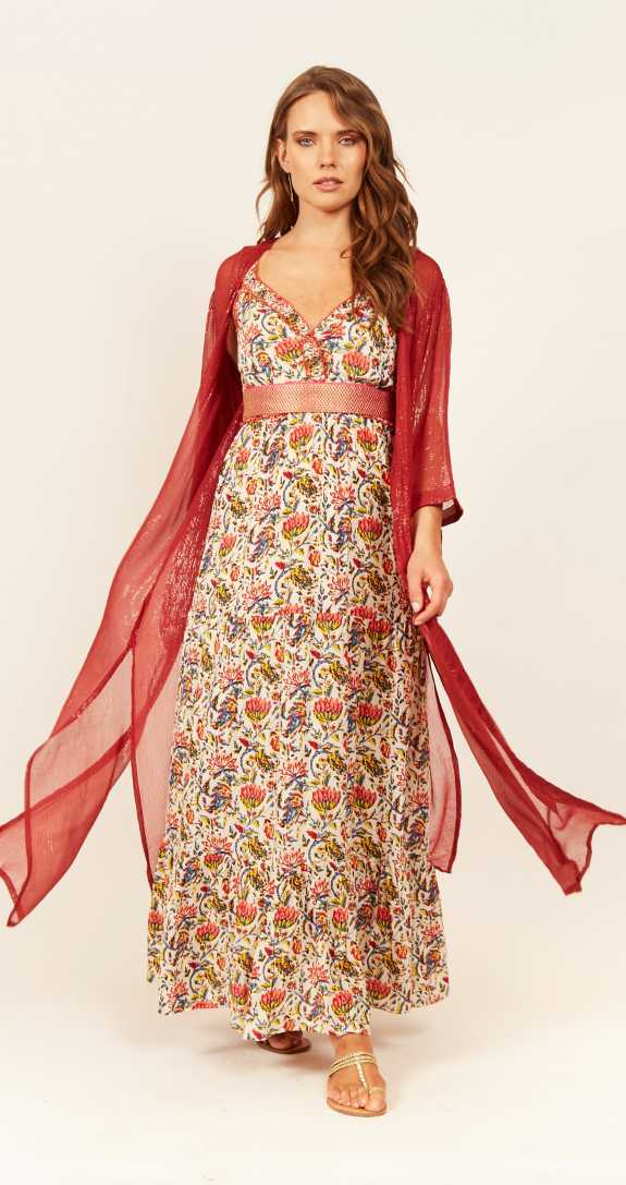 VESTIDO SUMMER ELASTIC WHITE FLOWER