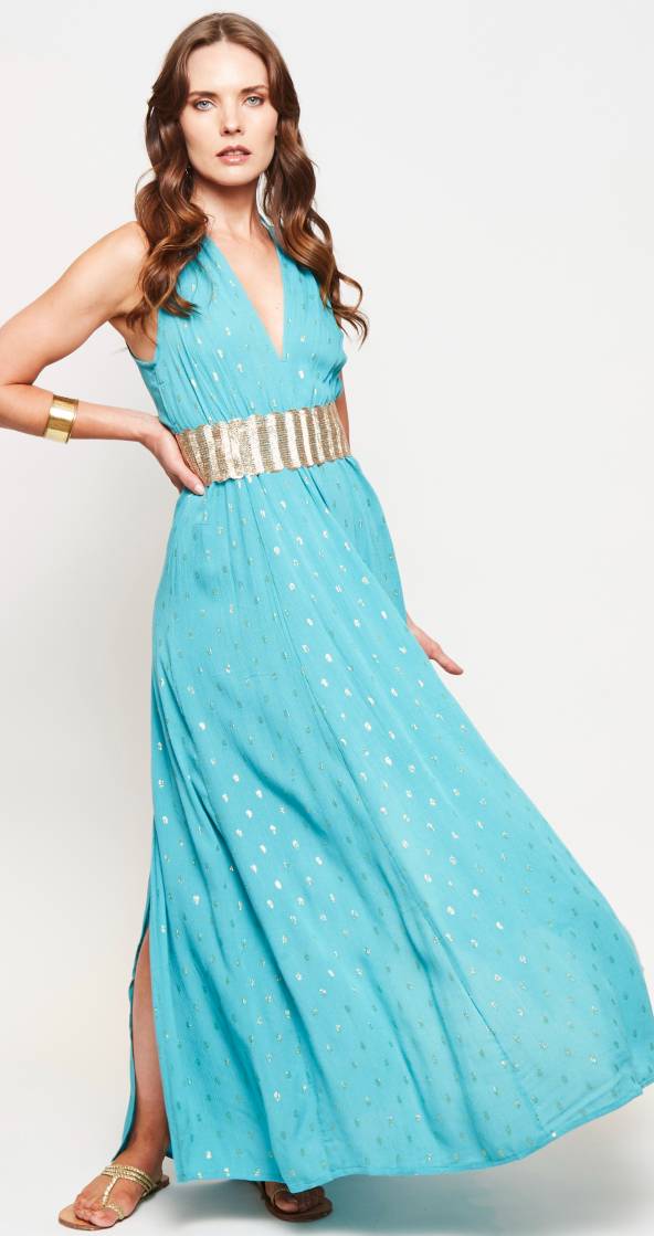 VESTIDO LACE AQUA GOLD
