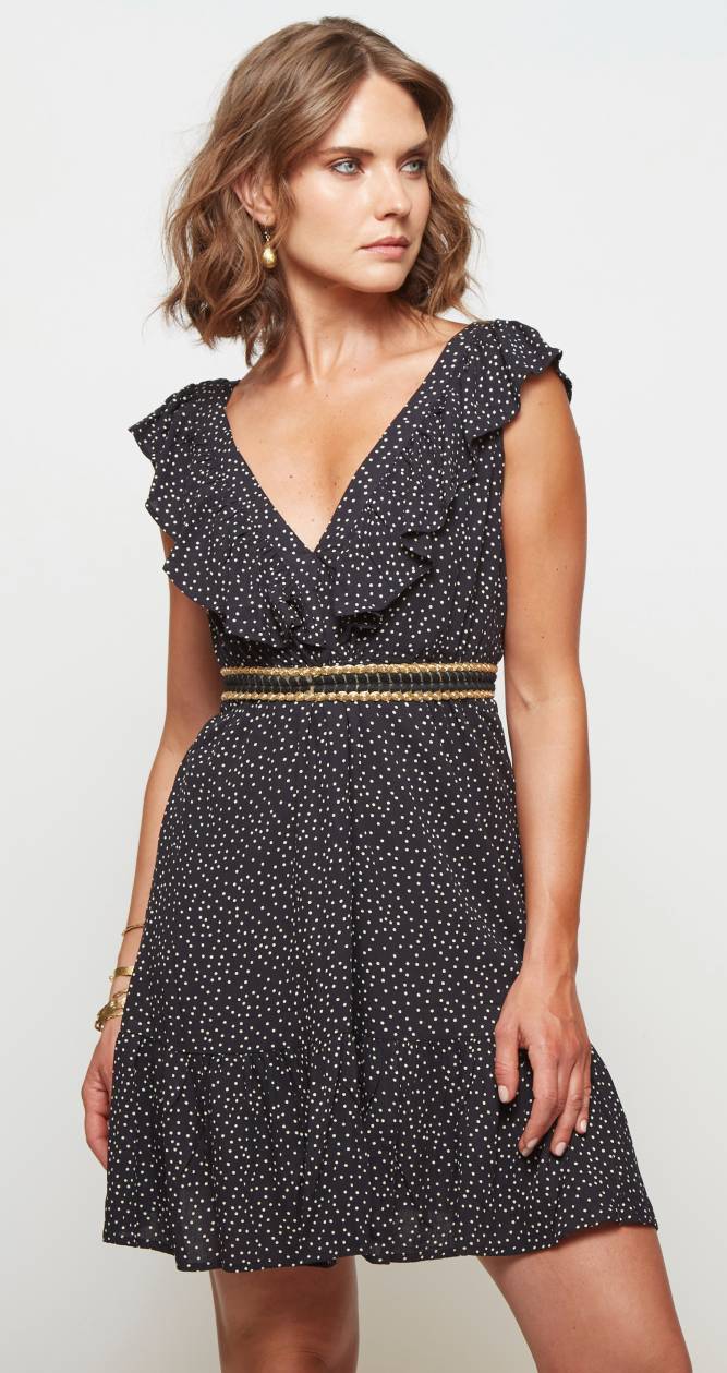 VESTIDO MINI FARAFALLA BLACK SNOW