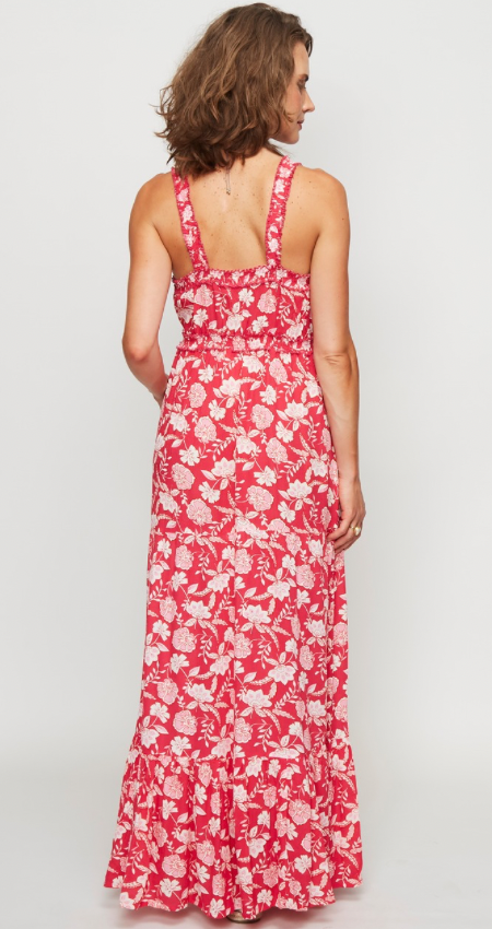 Vestido Summer Elastic Fucsia Flower