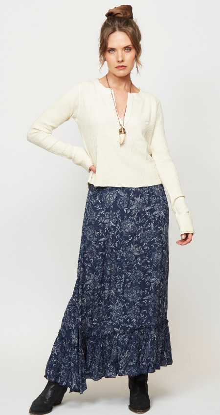 FALDA SEVILLA BLUE FLOWER