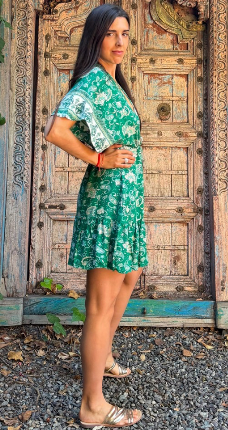 Vestido Mini Cuello V Forest Paisley