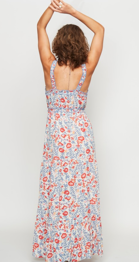 Vestido Summer Elastic White Garden