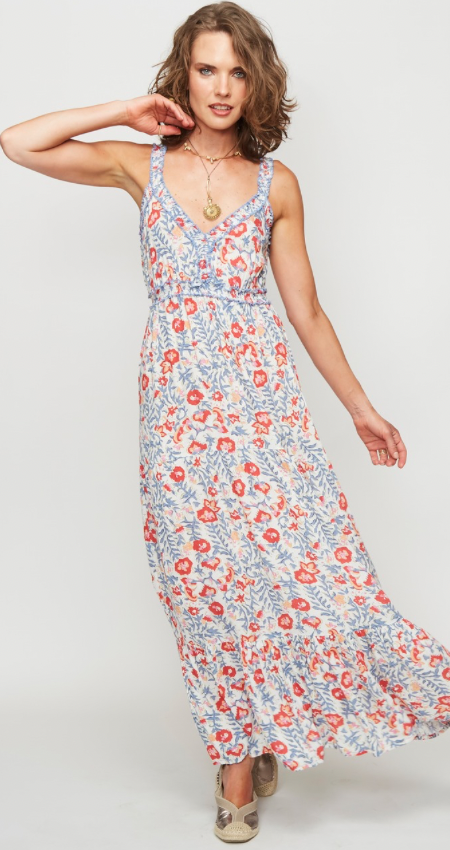 Vestido Summer Elastic White Garden