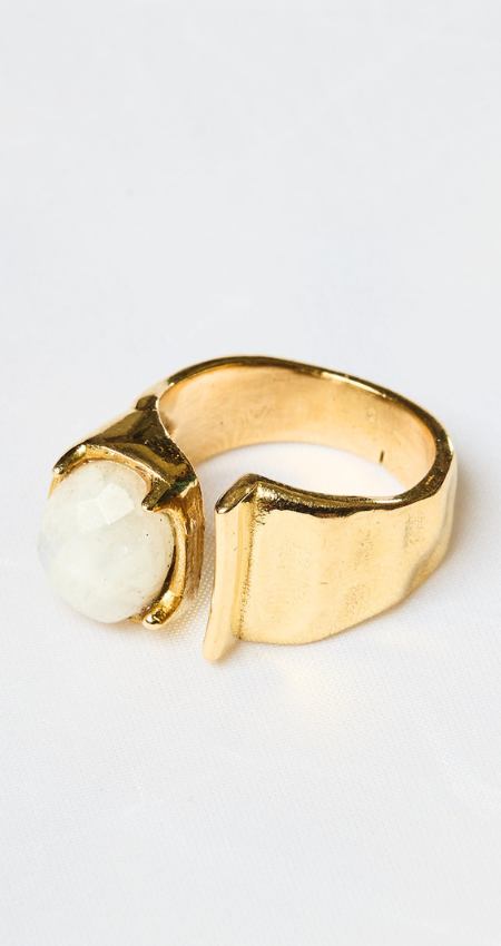 Anillo Big Stone Hammer White