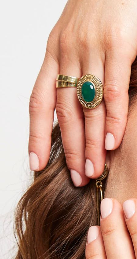 ANILLO ROUND STONE GREEN