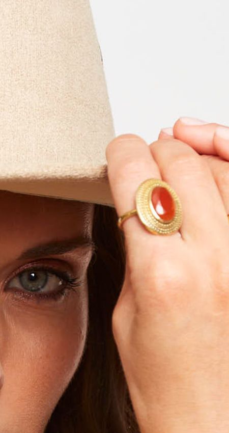 ANILLO ROUND STONE ORANGE