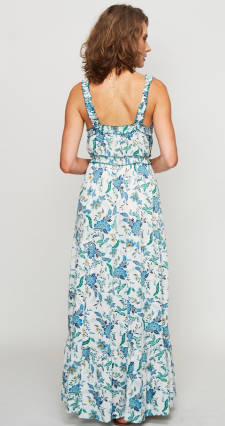 Vestido Summer Elastic White Flower