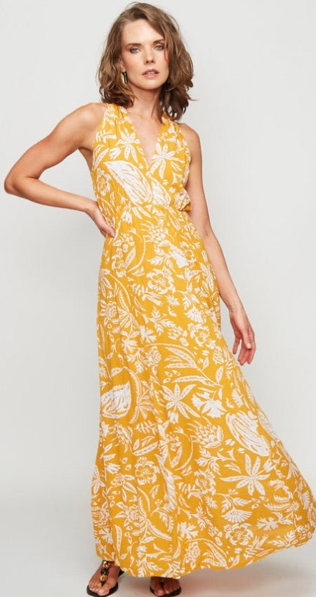 Vestido lace mustard