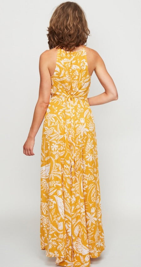 Vestido lace mustard