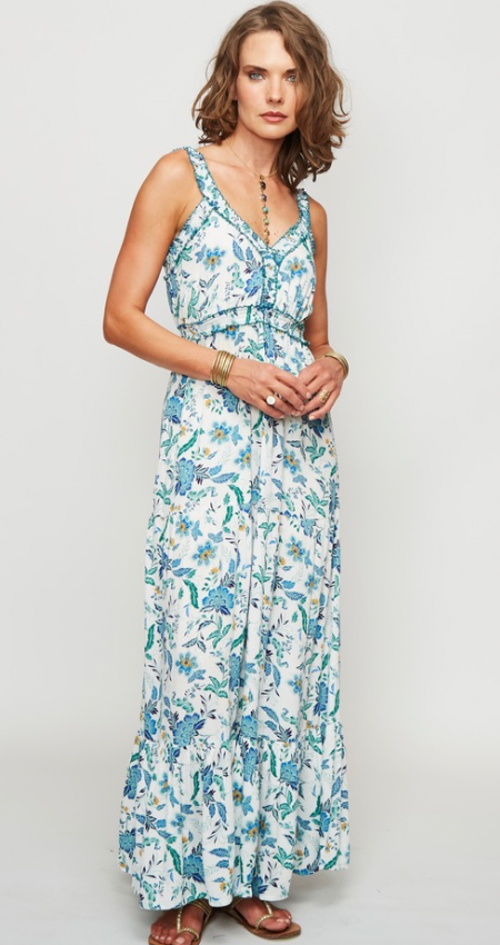 Vestido Summer Elastic White Flower