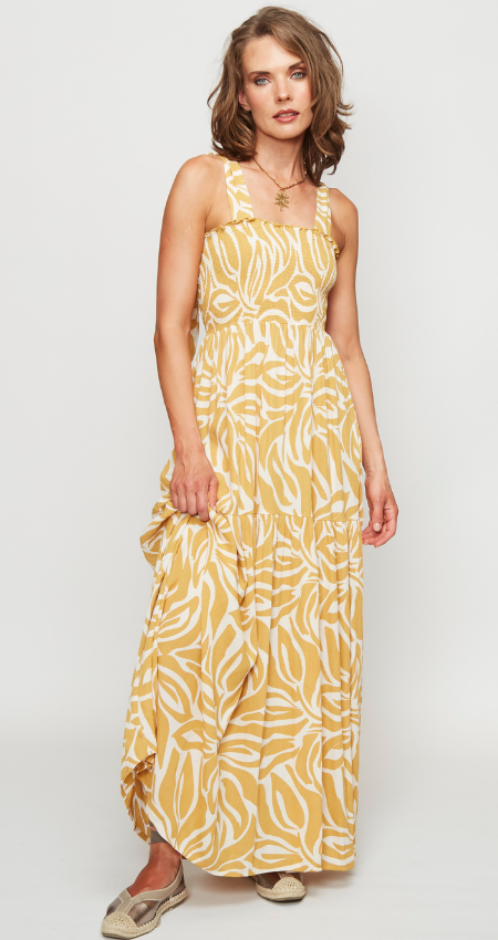 Vestido Barcelona Mustard Leaves