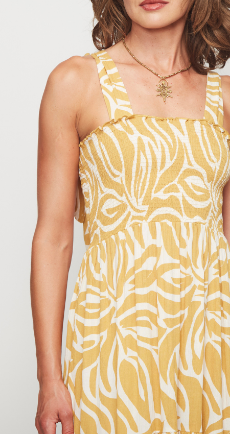 Vestido Barcelona Mustard Leaves