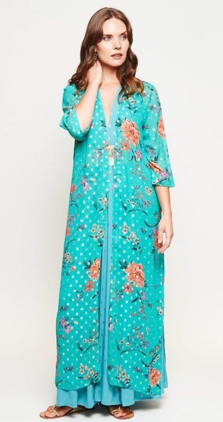KIMONO GLOW GREEN FLOWER
