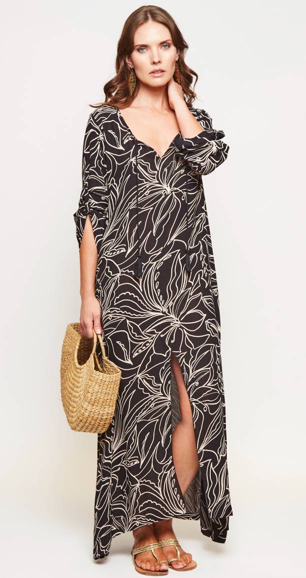 Tunica New Coni Black Leaves - S/M