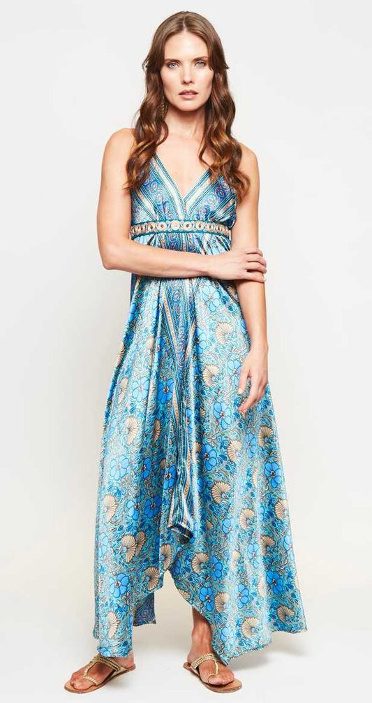 VESTIDO INDI SUMMER BLUE MIX FLOWER